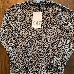 NWT- ZARA cheetah top size 7